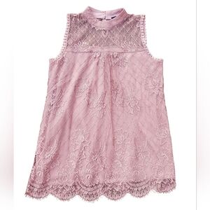 NWT Olivia Blu Blush Lace Sleeveless Blouse